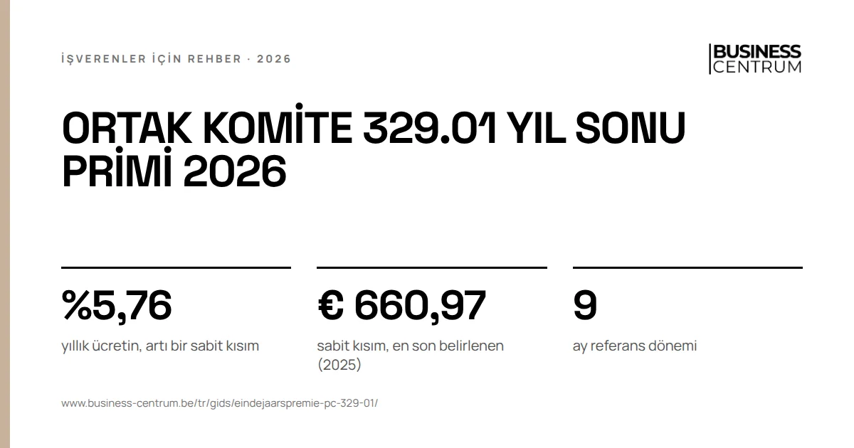 Ortak komite 329.01 yıl sonu primi 2026: yıllık ücretin, artı bir sabit kısım %5,76, sabit kısım, en son belirlenen (2025) € 660,97, ay referans dönemi 9