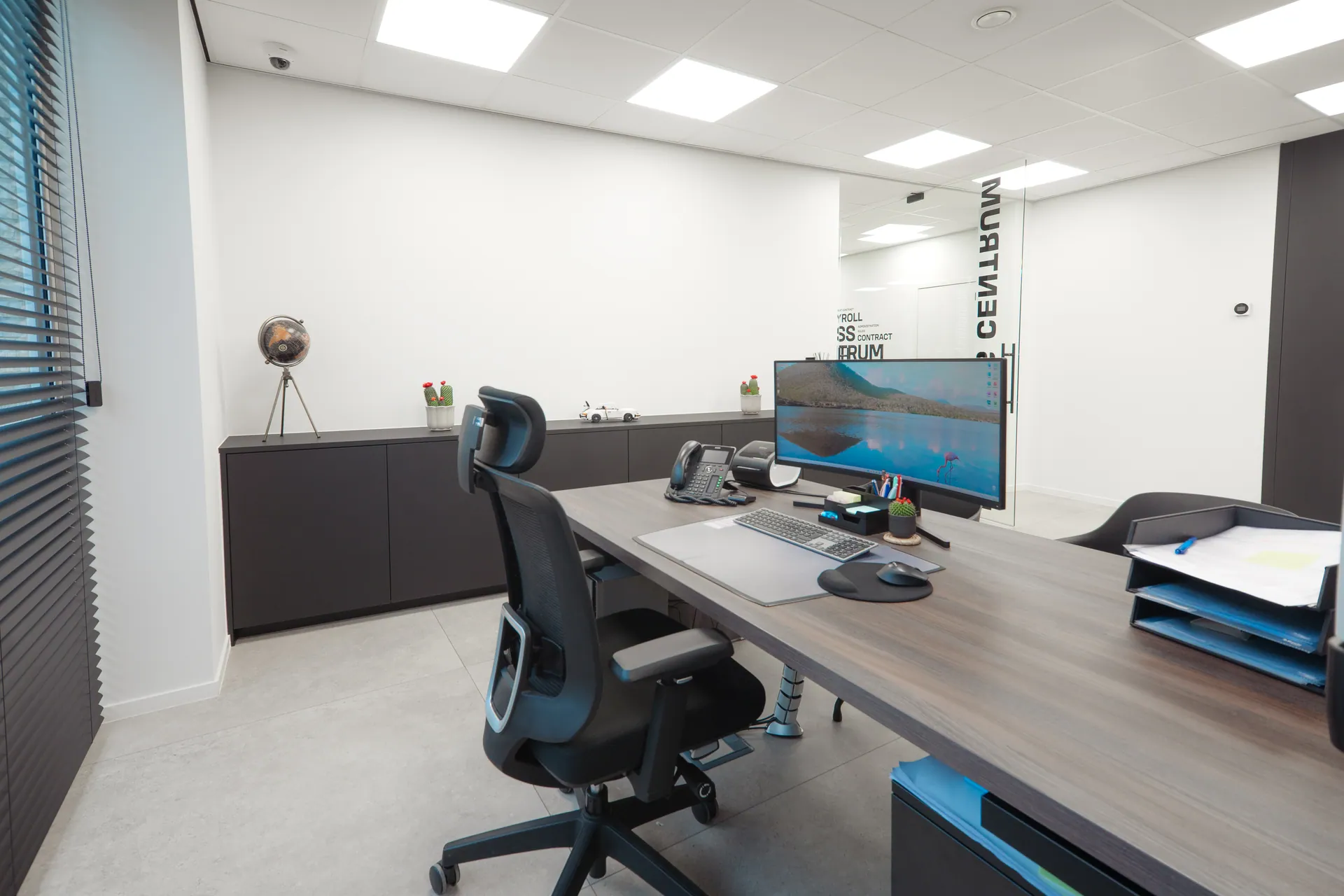 Payroll specialiste aan het werk in kantoor